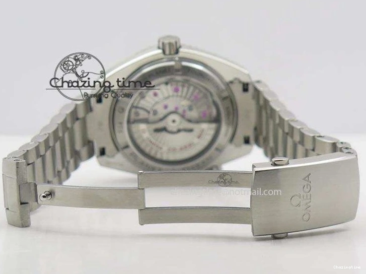 0220 Planet Ocean GMT 43.5mm V6F Goodplanet Orange Marker Blue Dial On SS Bracelet A ModernLook 8215